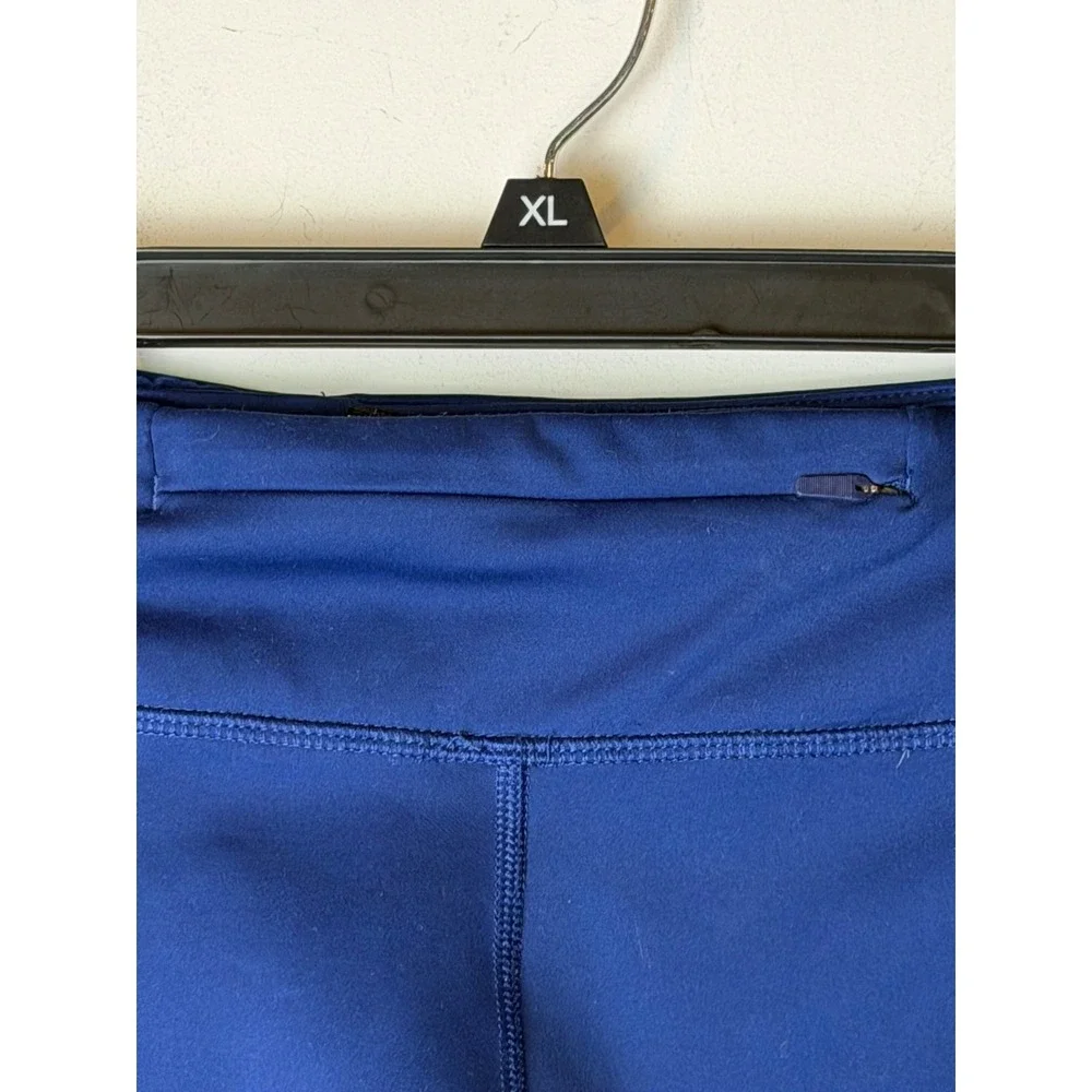 Nike Dri FIT Leggings Women Medium Blue Cropped Laser Cut Pockets‎ Athleisure